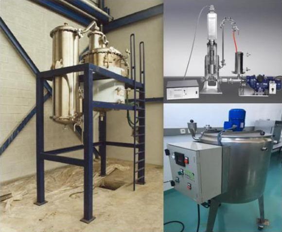 Equipos para la producción de nanopartículas “core-shell” a escala industrial.