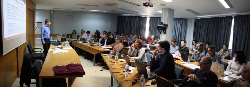 Los representantes del consorcio internacional del proyecto NIMBLE, en la sede "Benjamín Franklin" del Instituto Tecnológico AIDIMME.