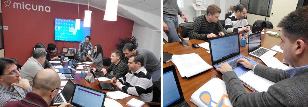 Imágenes del Workshop de validación de la plataforma celebrado en MICUNA el pasado mes de marzo.